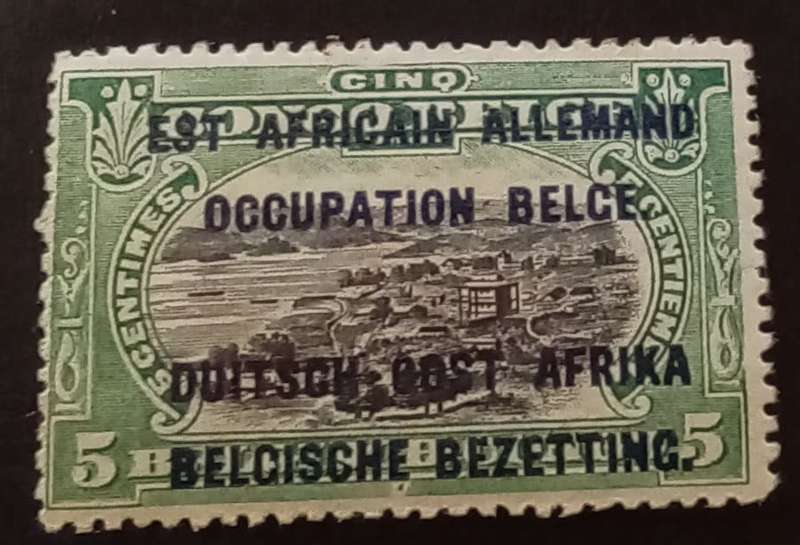 BELGIUM 1916 - 5c Green / Black - Belgian Occupation of German East Africa - MINT